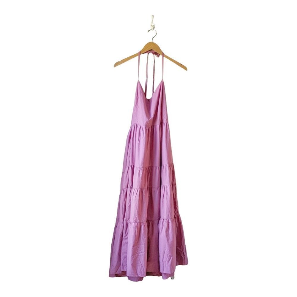 Madewell Delicate Shaded‎ Pink Sidonie Cotton Ruffled Backless Maxi Dress XL NWT - Picture 7 of 15